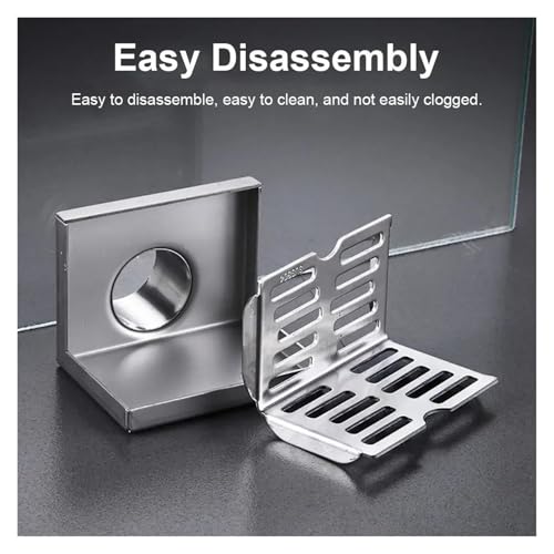 Drain de sol d'angle anti-stagnation en inox pour douche et balcon - 4