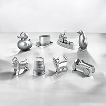 Gaming Replacement Pawn Tokens, 8-Piece Metal Playing Pieces Set Compatible with Classic Trading Board Game