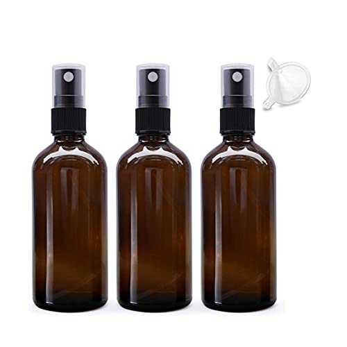 Glass Spray Bottles for Essential Oils Empty 3 Pack 3.4oz/100ml Fine Mist Spray Bottle
