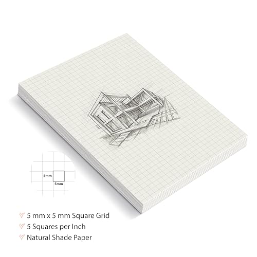 Image of PaperO A4 Square Loose Leaf Grid Paper | 100 GSM | 100 Sheets | (21 x 29.7 cm) | Ideal for Artists & Designers (A4-100 Sheets)