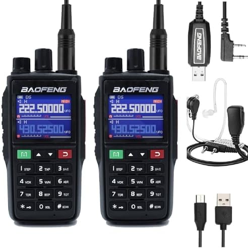 BAOFENG UV-32 10W Ham Radio - Bluetooth Programming, GPS/APRS, NOAA Weather, USB-C Rechargeable Long Range Two Way Radio