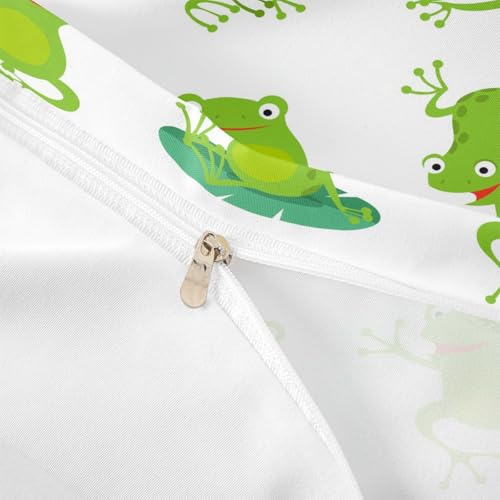 Housse de couette grenouille et draps imprimés feuilles vertes - 8