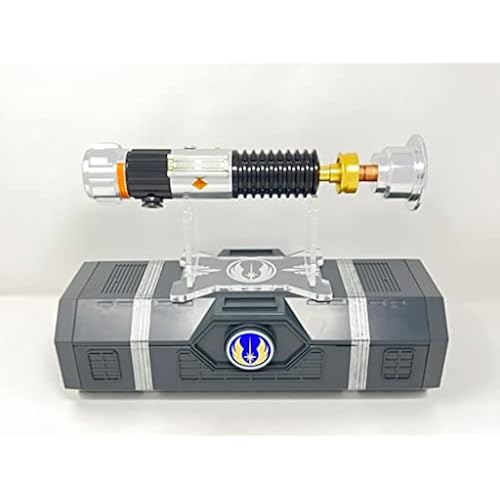 Galaxy's Edge Star Wars OBI-Wan Kenobi Legacy Lightsaber Hilt Bundle with Emblem Engraved Custom Stand