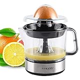 SOKANY Elektrische Zitruspresse mit 2 Drehrichtungen Orangenpresse Saftpresse Fruchtpresse (Schwarz 0,7L)