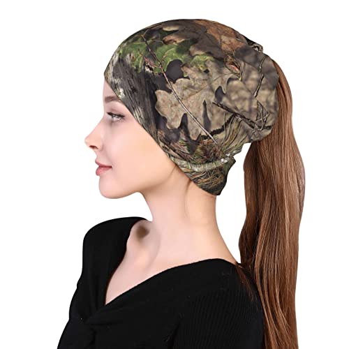 Camo Forest Skull Beanie Hat Camouflage Baggy Slouchy Skull Chemo Beanies Cap Stretch Scarf Head Wrap Hats For Men Women Winter #TOP6
