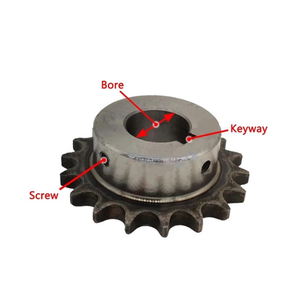 Roue dentée - 1 pièce - 12 - 24 dents - 08B - Pignon de chaîne en acier 45# - 12T 24T - Alésage cannelé 12 14 15 16 17 18 19 20 22 24-40 mm (12 dents, 28 mm (keyway 8 mm)