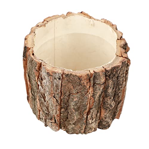 Warmhm Rindenbrunnen Große Blumentöpfe Outdoor-Harz-Pflanzgefäß Hochzeitsblumen Vintage- Baumstumpf-Stammbeton-Pflanzgefäß Holzeimer Fass Blumenarrangement Topf Holzblumenbehälter., 11.19 €