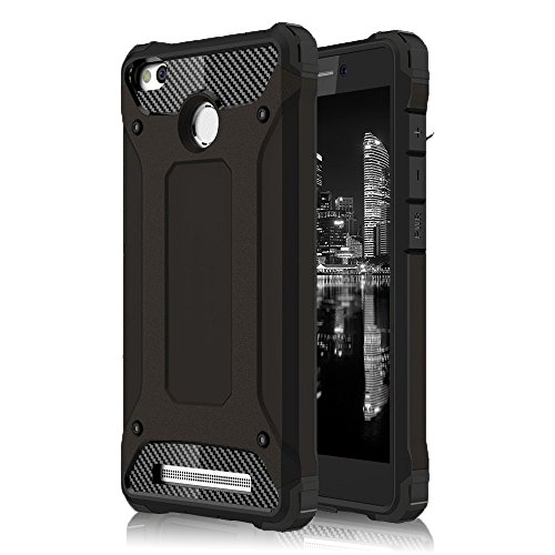 Funda Híbrida para Xiaomi Redmi 3s | Silicona | en Negro | Protección360 Grados