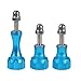 NovelGoal CNC Aluminum Long Short Thumb 3pcs Knob Bolt Nut Adapter Screws Compatible with GoPro Hero 8 7 6 5 4 Connector (Blue)