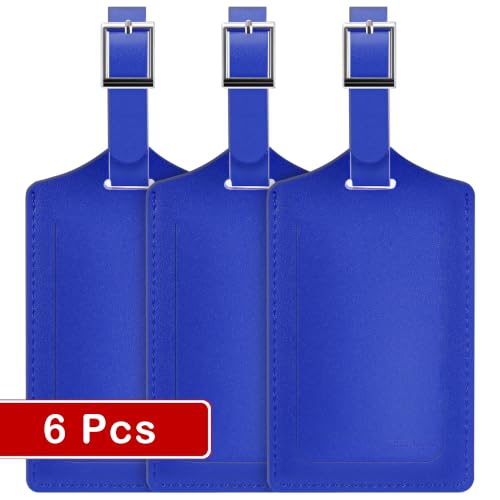 Travelambo 6 Pack Luggage Tags for Suitcases Airplane Travel Essentials