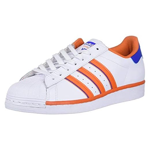Adidas Originals Superstar sneakers för män, grå orange blå, 14,5