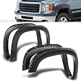 4pcs Fender Flares Compatible with 2007-2013 GMC Sierra 1500 2500HD 3500HD 97.6' 78.7' 78' Fleetside Pickup Truck Pocket Riveted Wheel Flares Set Textured Paintable
