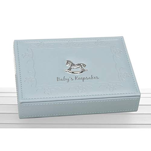 Image of Adelbrook Blue Faux Leather Baby Boy Keepsake Box