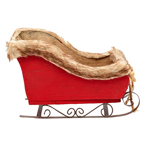 Red Santa Sleigh Christmas Decor For Table Top Holiday Home Decorations (12.2 X 8.5 X 6.4 Inches) #TOP3