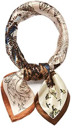 ANDANTINO 100% Mulberry Silk Scarf -21” Square Neckerchief with Gift Packed
