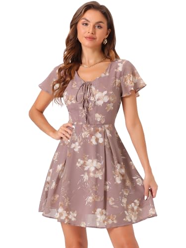Robe évasée fleurie col en V Allegra K avec manches courtes pour sublimer votre silhouette