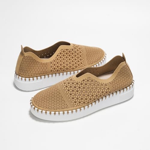 Image of Project Cloud Platform Sneakers for Women - Leather Insole Loafers for Women with Memory Foam - Casual Slip On Womens Loafers with Flexible Outsole (Aster)