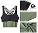 icyzone Yoga Tops Workouts Clothes Activewear Built in Bra Tank Tops for Women (XL, Olive)