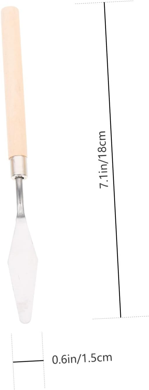 5Pcs Color Mixing Scrapers with Wooden Handles for Painting Drawing and Art Supplies Smooth Grip Palette Knives for Pigment Stirring and Oil Paint Mixing