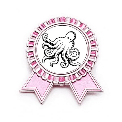 Insigne de pieuvre rose en métal pour personnaliser un sac d'école