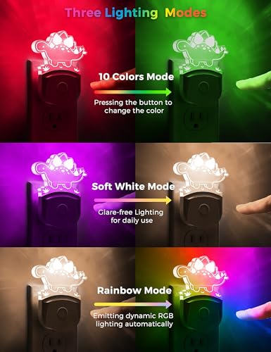 Image of L LOHAS LED Dinosaur Night Light for Kids, Nightlight Plug in, Dusk-to-Dawn