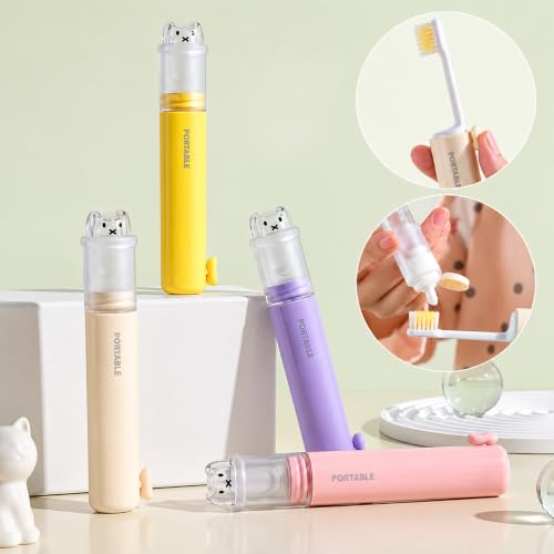 Buy Prostuff.in Mini Folding Toothbrush - 2 in 1 Portable Travel Toothbrush with Cover and Toothpaste Case, Foldable and Replaceable Heads - Multicolour (1 Pcs) Online at Low Prices in India - Amazon.in - Image 4