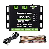 Waveshare 工業用USB - 8CH TTLコンバーター、USB to UART、マルチ保護回路、マルチシステムサポート、USB - TTLアダプター。