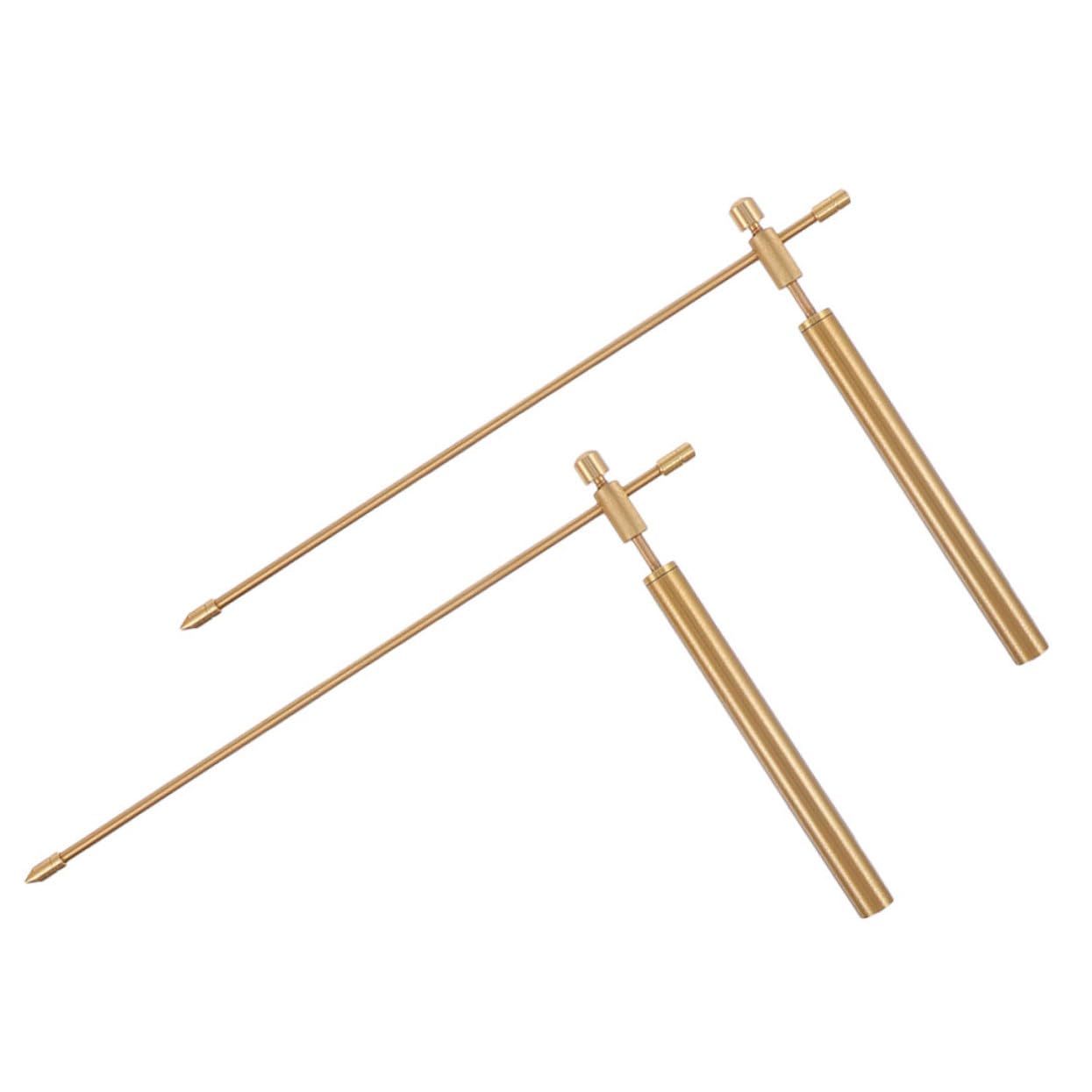SMASOLO 2pcs Copper Dowsing Rods Small Portable Divining Probe Tool for Outdoor Use Flexible Smooth Rotation with Premium Solid Copper Construction with Storage Bag for Water and Energy