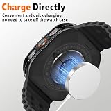 HITZEE Metalowe etui 2 w 1 kompatybilne z Samsung Galaxy Watch Ultra (2025/2024) 47 mm, wytrzymała metalowa osłona ochronna z tylną obudową do Samsung Galaxy Watch 7 Ultra / 8 Ultra, czarno-białe