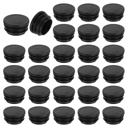 uxcell Round Plastic Plug,32mm(1.26") OD Furniture Leg Pipe Insert 38Pcs
