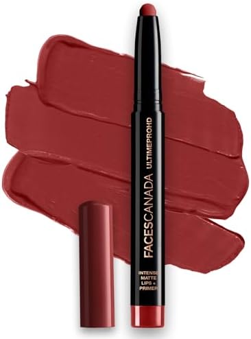 FACESCANADA Hd Intense Matte Lipstick, Feather Light Comfort, 10 Hrs Stay, Primer Infused, Flawless Hd Finish, Made In Germany, Brown, Red, Pink, Purple, Nude Lip Color, Crushed Berry, 0.05 Oz