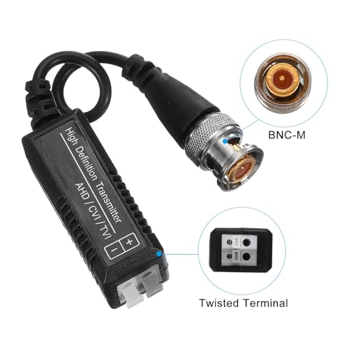 PATIKIL Passive Video Balun BNC zu UTP Cat5/5e/6, RJ45 HD Transceiver Transmitter Adapter Kabelanschlüsse für 720P/1080P AHD/HDCVI/HDTVI CCTV Kamera 1 Paar