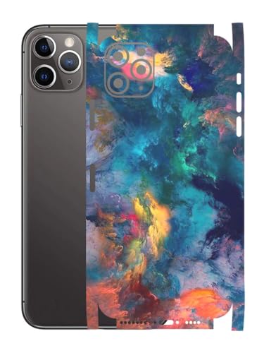 Image of AtOdds - Full Body Back Screen Guard Protector Film - Lamination Wrap Skin Sticker for iPhone 11 Pro Max | Scratchproof Matte Finish (Design - Color Splash)