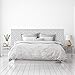 MEGADECOR Testiera per letto in PVC, decorativa, economica, con trama di linee nere traszzate, Prisma, sfondo bianco, varie misure (150 cm x 60 cm)