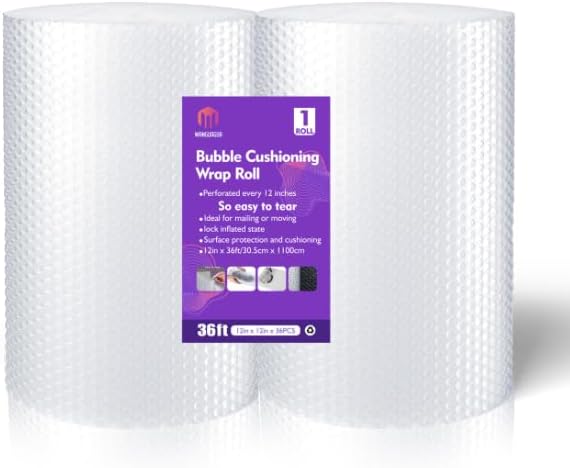 Miniatura 7 de Wanguagua Paquete de 2 envolturas de embalaje de burbujas de 12 pulgadas x 72 pies para cajas de mudanza, suministros de rollo de amortiguación