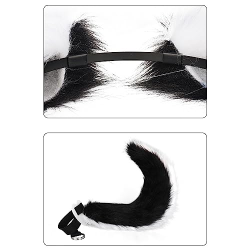 Serre-tête oreilles de chat dessin animé avec queue pour coiffure et déguisement