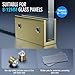 Ranbo 2 Pcs Frameless Glass Clamp Brackets for Shelf and Shower, Heavy Duty Wall Mount Rectangular Holders for 1/4