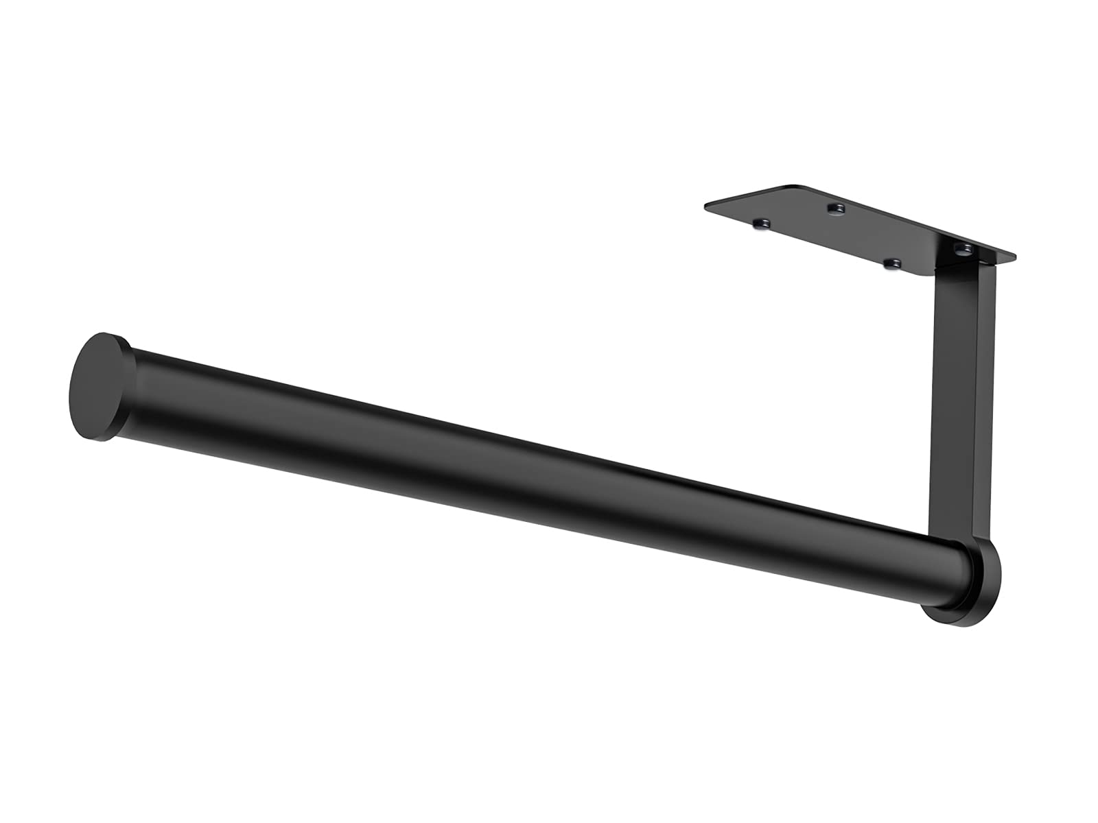 Paper Towel Holder, DUU Wall Mount Paper Towel Holder Under Cabinet Door Adhesive Black Holder for Kitchen Paper Towel Toilet Paper 13 Inch