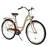 Vollkettenschutz und Kotflügel, Rückenträger (maximale Belastung 20 kg), Fahrradständer hinten, umweltfreundlicher Klickkorb, 4 Reflektoren (2 an jedem Rad).