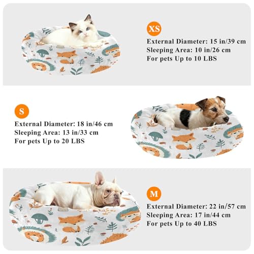 Lit rond apaisant chien chat beignet peluche antidérapant M
