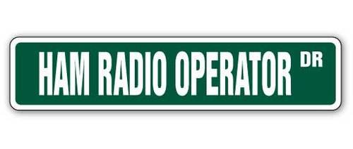 peiyeety Ham Radio Operator Dr Vintage Street Sign | Rustic Hobby Themed Wall Decor Retro Metal Plaque for Home Garage Bar Farmhouse Patio Man Cave Waterproof Durable Wall Art 4x16 Inch