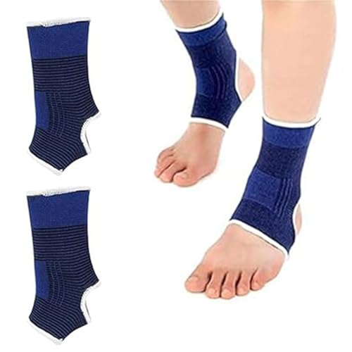BML Blue Ankle Support | Ligament Damage Sprained Ankle, Achilles Tendonitis, Joint Pain, Sports Injury, Recovery | Support Heel Pain Relief & Wrap for Compression for Men & Women