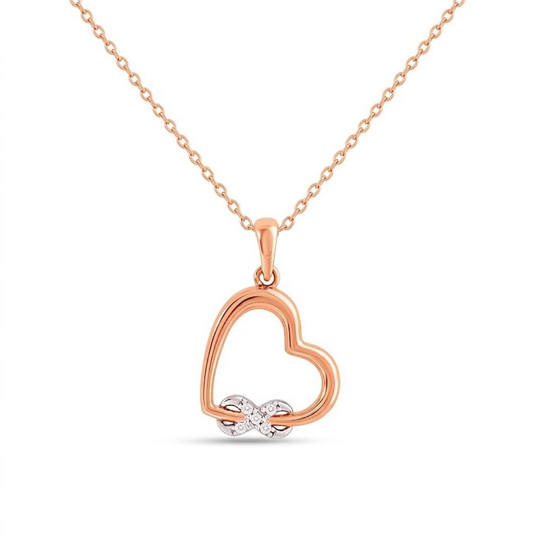 zavya 925 Sterling Silver Love's Infinite Path Rhodium & Rose Gold Plated Pendant with Link Chain for Women-picture-26