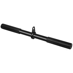Pulldown Straight Bar Rotating Steel with Rubber Grips LAT Pull Down Handle for Pulley Cable Machine Triceps Training