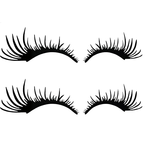 Yesok 2 Pairs Car Eyelashes For Headlight Car Headlight Stickers Black Eyelashes Vehicle Body Sticker Windshield Decal #TOP7