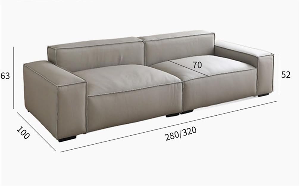 Vintage Wooden Skeleton Tofu Block Sofa Small Living Room Straight Strip Modular Combination(280 * 100 * 63CM)