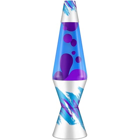 Spencer Gifts Lava® Lamp - 17" Water Cooler Gossip - The Original Motion Lamp - Purple Wax and Blue Liquid with Retro Printed Base Exclusive Cover