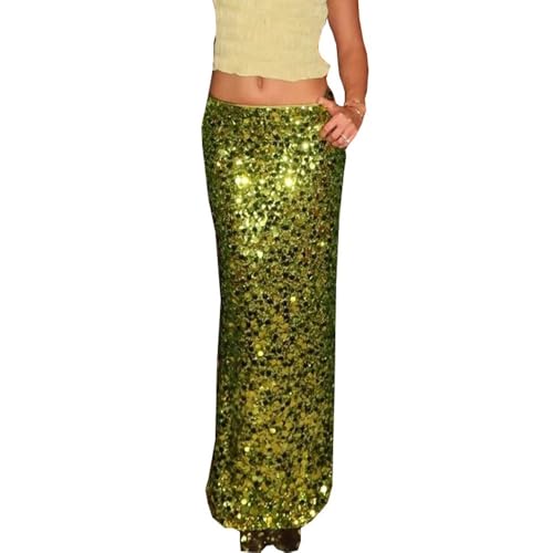 Jupe midi pour soirée dansante à paillettes et coupe moulante taille basse pour femme