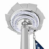 POLEFLY 42LED Luxury Solar Powered Flag Pole Light, Lighting from Dusk to Dawn, Super Bright Flag Po