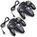 miadore 2X USB N64 Control Gamepad Joystic Mando de Juegos para PC Mac Windows (Noir x2)
